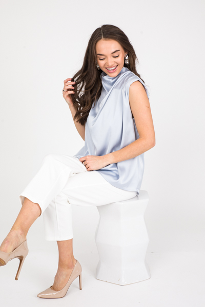 Emmerson Padded Blouse, Blue