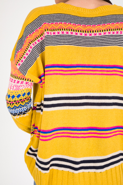 Boho Stitch Sweater, Mustard