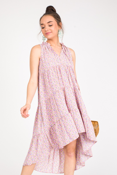 Scoop Hem Midi, Pink Mix