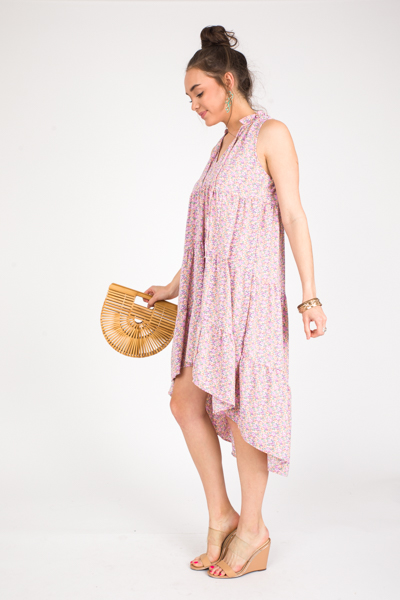 Scoop Hem Midi, Pink Mix