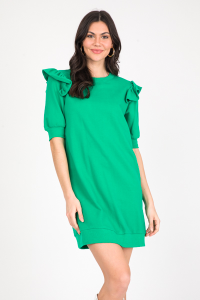 Winnie Sweatshirt Dress, Green