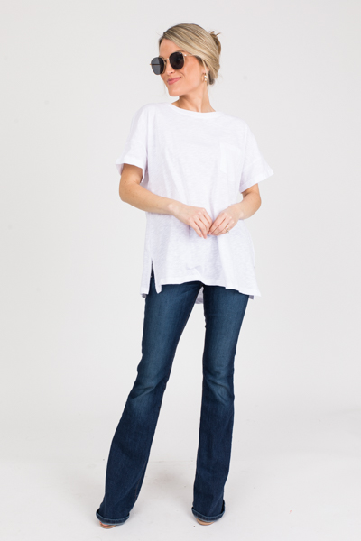 Washed Cotton Tee, White