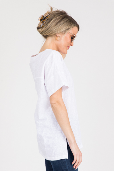 Washed Cotton Tee, White