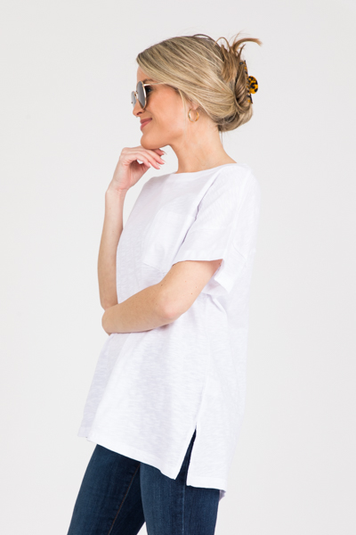 Washed Cotton Tee, White