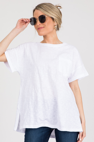 Washed Cotton Tee, White