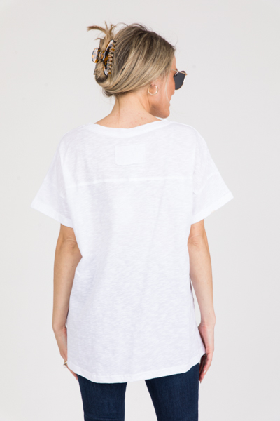 Washed Cotton Tee, White