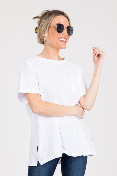 Washed Cotton Tee, White