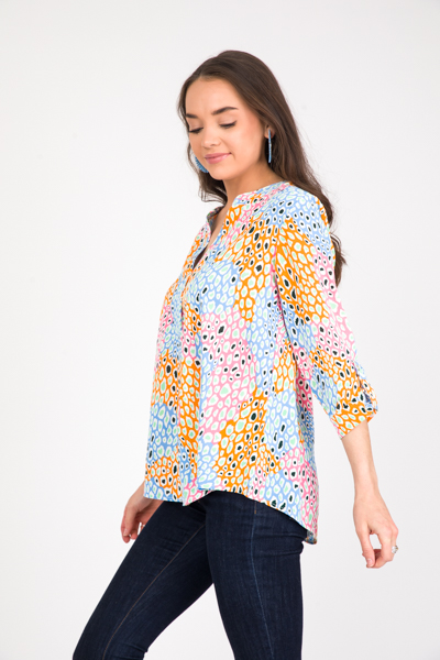 Multi Animal Blouse, Orange