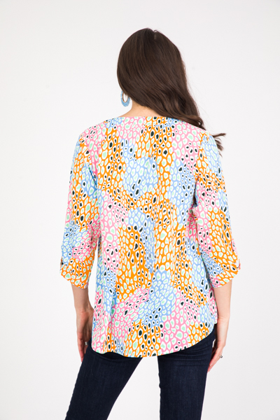 Multi Animal Blouse, Orange