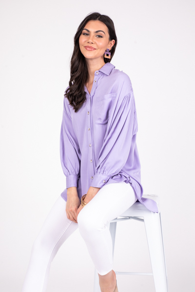 Lavender Button Up Tunic