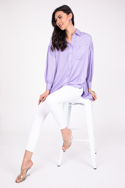 Lavender Button Up Tunic