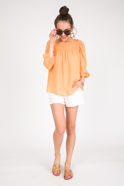 Cantaloupe Quarter Sleeve Top