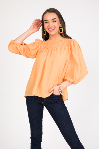 Cantaloupe Quarter Sleeve Top