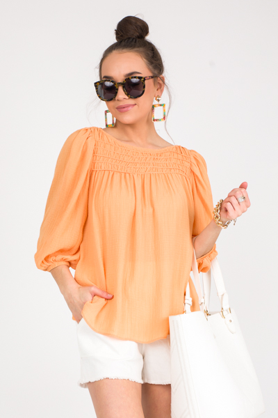 Cantaloupe Quarter Sleeve Top