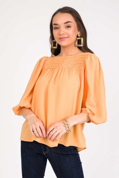 Cantaloupe Quarter Sleeve Top