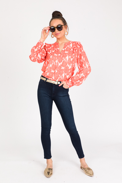 Mandarin Floral Blouse