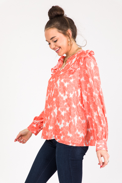 Mandarin Floral Blouse