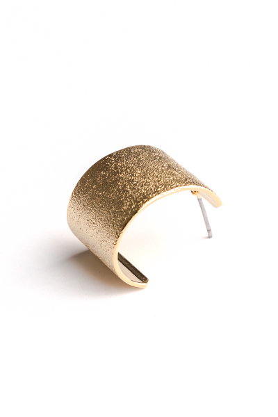 Textured Brass Hoops, Gold