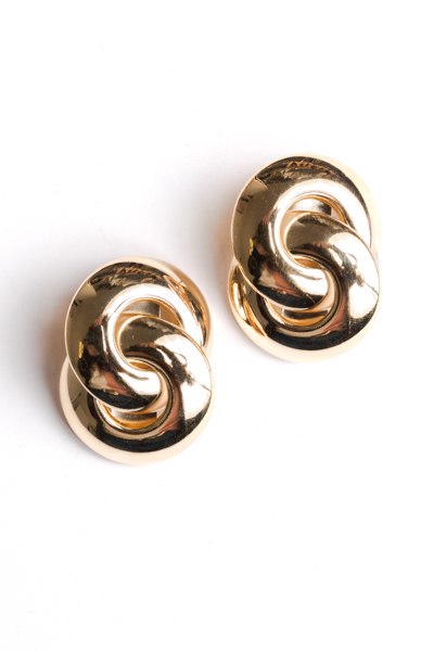 Circle Linked Earrings, Gold