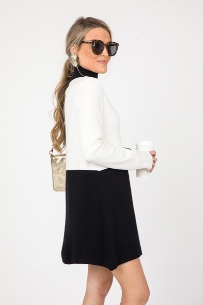 Amber Colorblock Sweater, Black/White