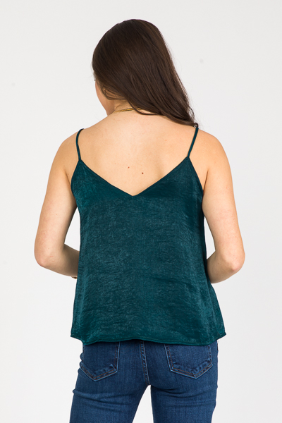 Solid Satin Cami, Hunter Green