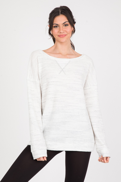 Brushed Casual Top, Off White