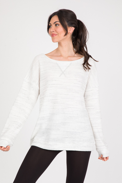 Brushed Casual Top, Off White