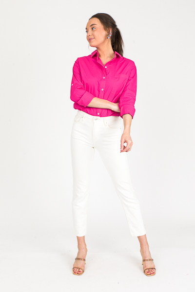 Devin Button Down, Fuchsia