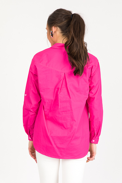 Devin Button Down, Fuchsia