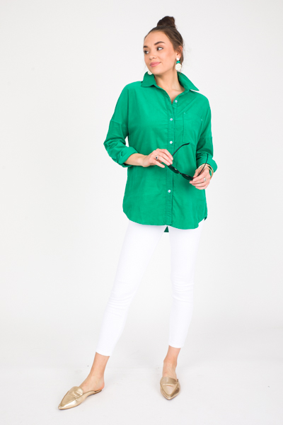 Corded Button Up, Emerald