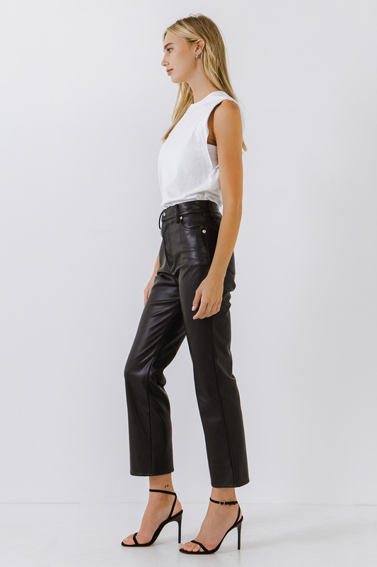 Joan Leather Pants, Black