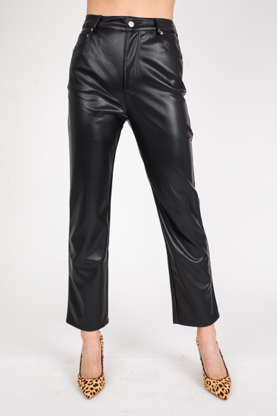 Joan Leather Pants, Black