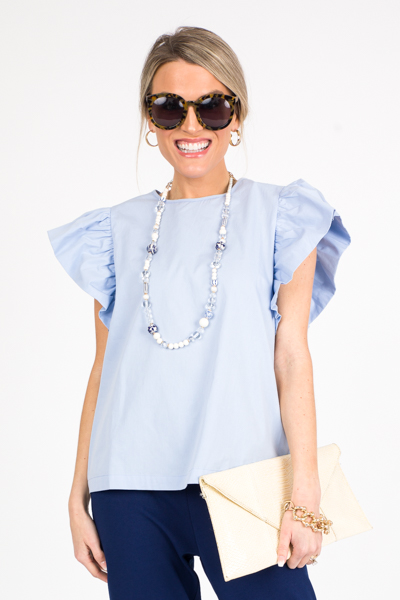 Lani Ruffle Top, Baby Blue