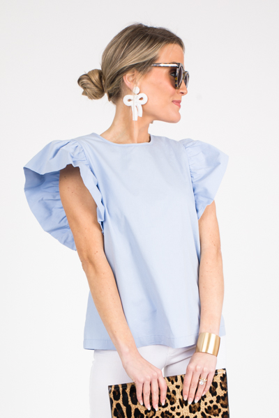 Lani Ruffle Top, Baby Blue