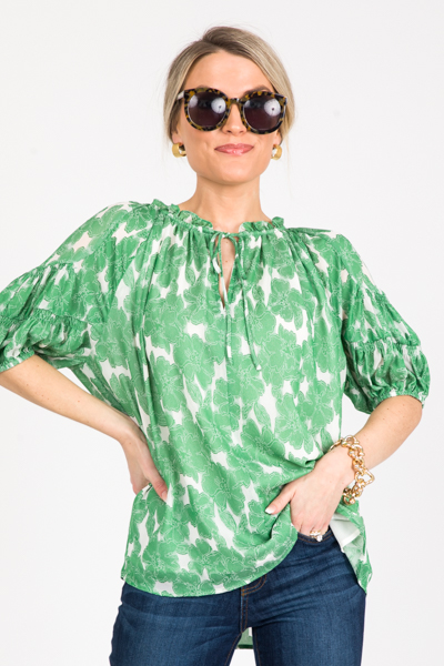 Clover Blouse, Garden Green