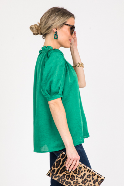 Isabella Solid Blouse, Green