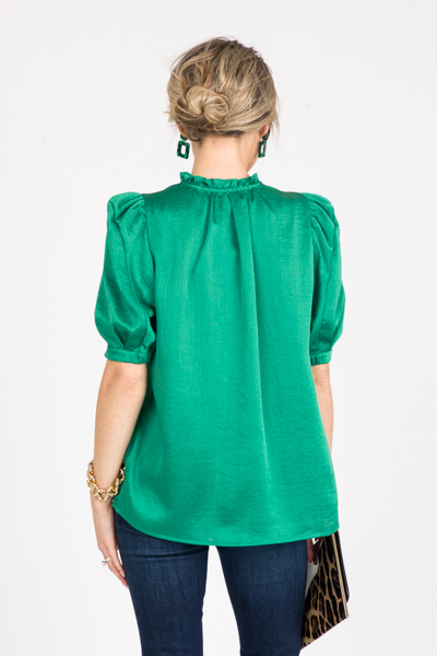 Isabella Solid Blouse, Green