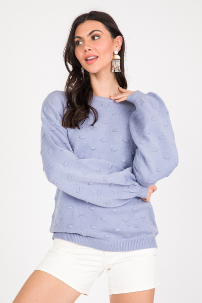 Delaney Spots Sweater, Dusty Blue