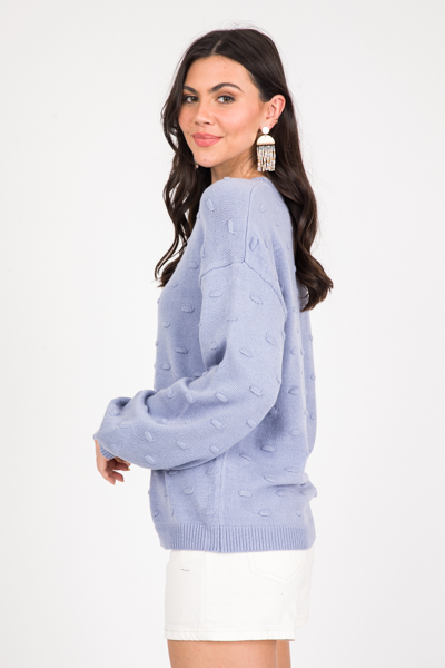 Delaney Spots Sweater, Dusty Blue