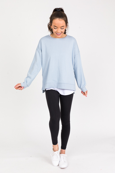 Travel Day Sweatshirt, Misty Blue