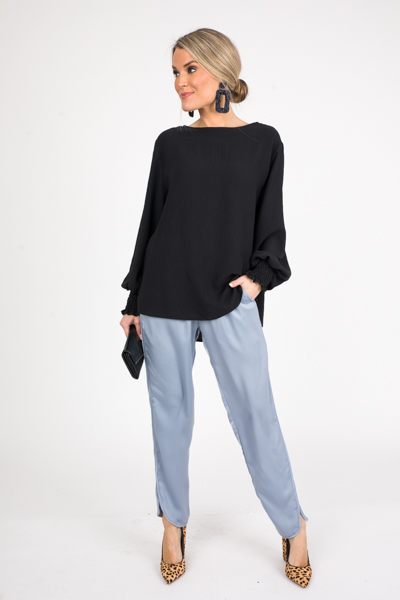 Kate Solid Blouse, Black