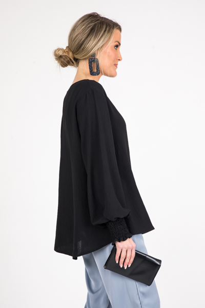 Kate Solid Blouse, Black