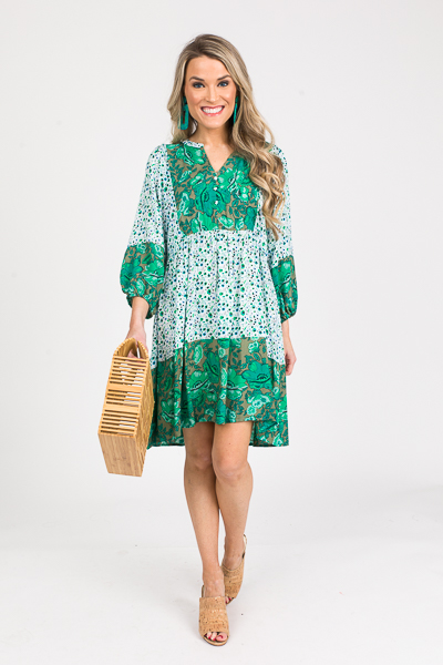 Avery Green Floral Dress