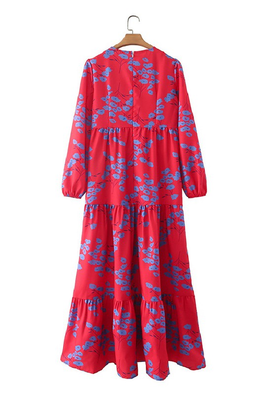 Japanese Blossoms Maxi, Red