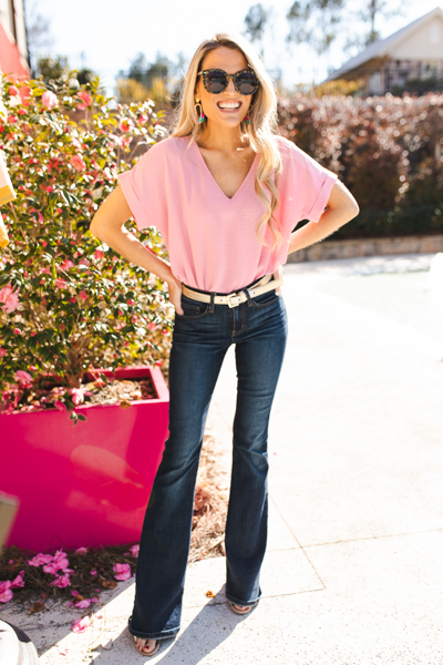 Bodysuit Blouse, Baby Pink