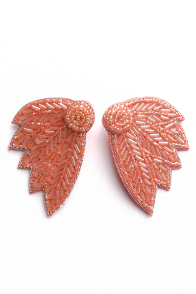 Bugle Leaf Earring, Peach