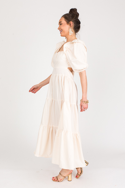 Open Back Tier Maxi, Cream