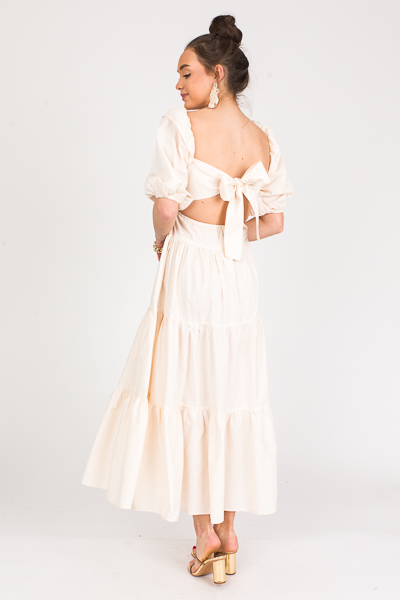 Open Back Tier Maxi, Cream