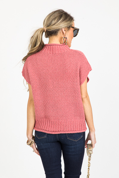 Drop Shoulder Mock Sweater, Marsala