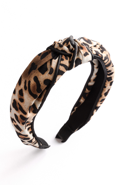 Leopard Print Headband, Brown